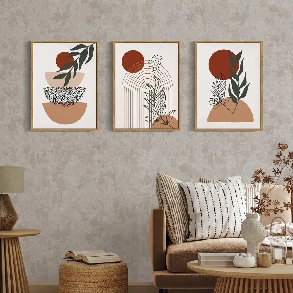 Set of 3 Boho artwork Wall Painting