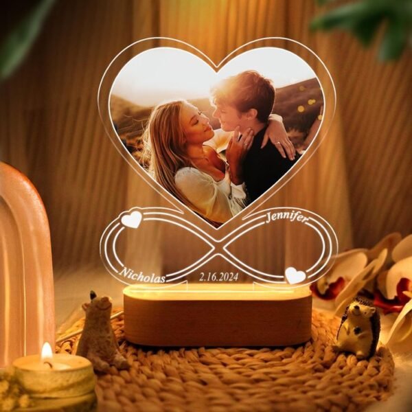 Acrylic 3D Illusion Led Lamp Personalised Names for Anniversary, Valentine's Love one and Parents Gifts