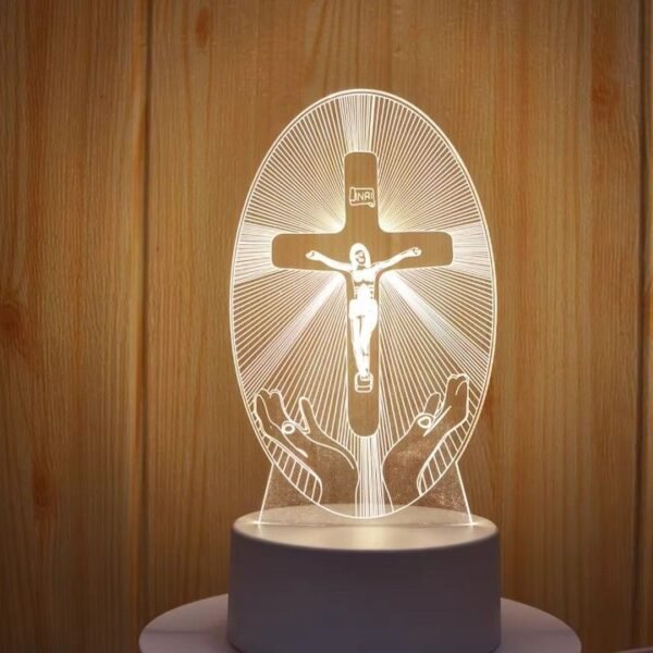 Jesus Christ Cross 3D Night Light Table Desk Lamps