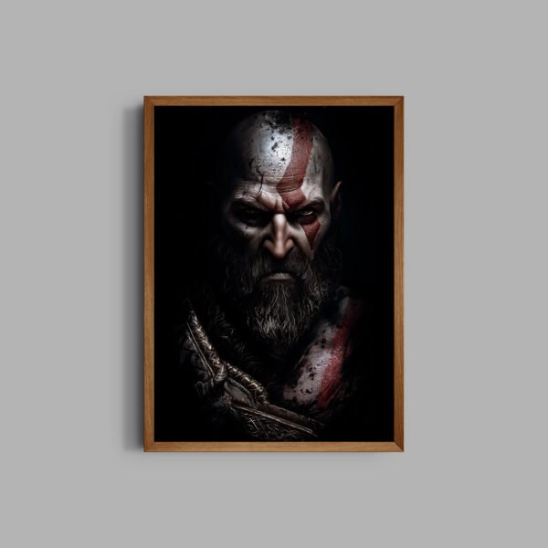 God of War in dark poster poster