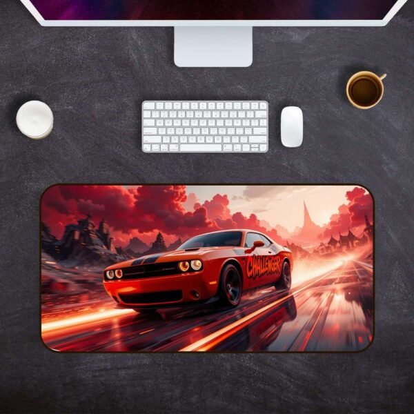 Challenger Mustang Car | Desk Mat | Desk Pad | Mouse Pad | Leather Desk Pad | Gaming Mouse Pad